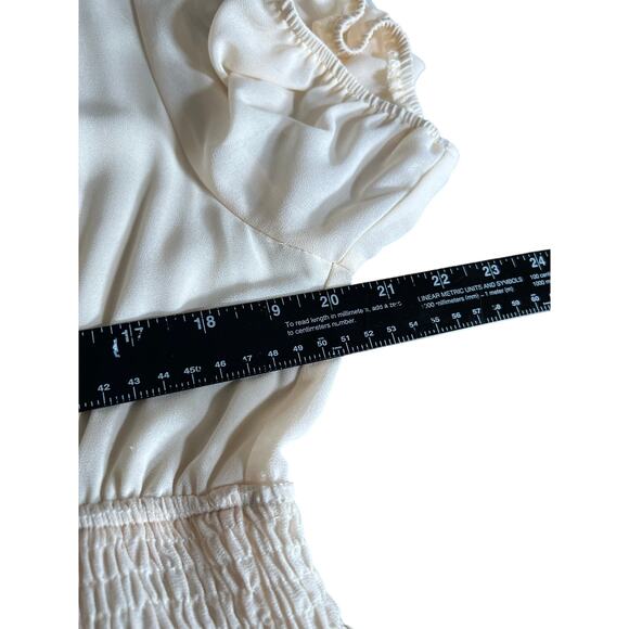 NWOT Blush & Day womens sz 3xl plus boho cream flutter sleeve mini dress - Picture 6 of 9